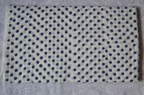 2.5 Yard Indian Hand Block Polka Dot Print Fabric 100% Cotton Print_709 (2k24) - Picture 2 of 11