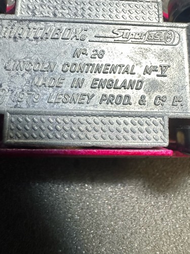 Matchbox Superfast Lincoln Continental No. 28 Vintage 1979 Red White Lesney VGC! - Picture 8 of 12