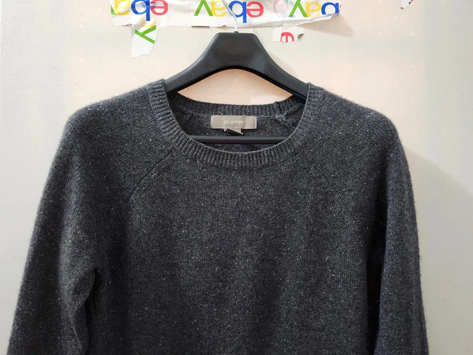 Suéter marca Cachemira capas para mujer M carbón Crew 100 % cachemir dobladillo cremallera moteado Foto 3 de 4
