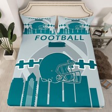 Football Fitted Full,Sports Fans Bed Sheets for Boys Girls,Football Team Bed ...