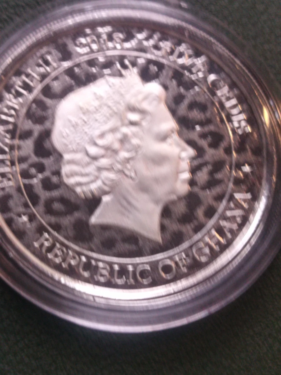 1 OZ PLATA. 2018. 2ª SERIE AFRICAN LEOPARD GHANA. PROOF. 999 ESCASA.LG-2.