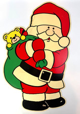 Vintage 1990s Santa Claus w/ Presents Yard Sign Art Christmas Hard To Find 