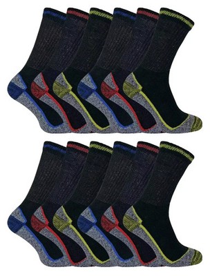 Herren Big Foot Arbeitssocken Arbeitskleidung Bambus Stiefelsocken strapazierfähig Baumwolle 12-14 UK