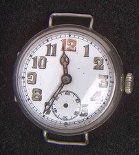Antico Orologio Svizzero Trench Argento .925 Sottoquadrante Uomo Carica Manuale-- Ricambi/Riparazioni