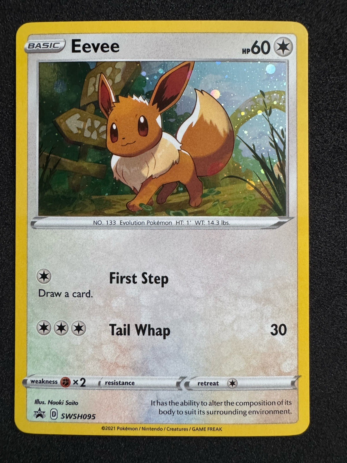 Eevee SWSH095 Cosmos Holo Black Star Promo Pokemon Card