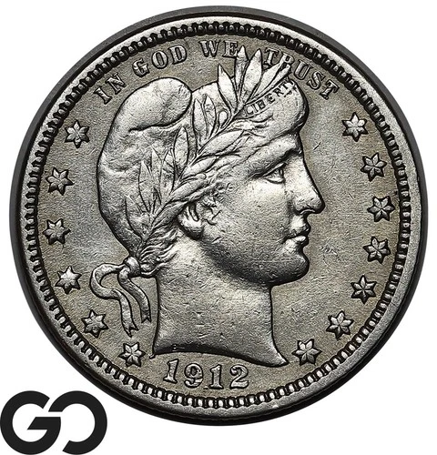 1912 Barber Quarter, Choice VF++/XF