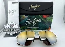 MAUI JIM KEAWAWA MJ 620-16 DUAL MIRROR GOLD SILVER AVIATOR SUNGLASSES EXCLUSIVE
