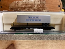 ATLAS N SCALE NICKEL PLATE ROAD PIGGYBACK FLATCAR WITH 40' TRAILER LOAD