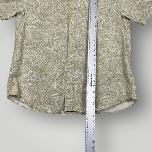 J Crew Mens Large Short Sleeve All Over Paisley Print Button Up Casual Shirt - Picture 3 of 5