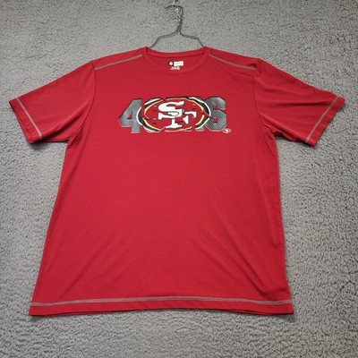 San Francisco 49ers Shirt Mens Size L Red Performance Tee Stretch Poly Cool Dry 
