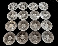 Set of 16 Rene Lalique Art Glass Plates in Vases Pattern