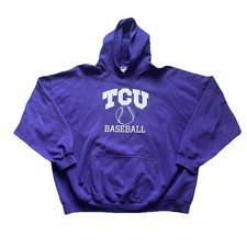 TCU Horned Frogs Baseball Hoodie Mens 3XL Purple NCAA College Sweatshirt