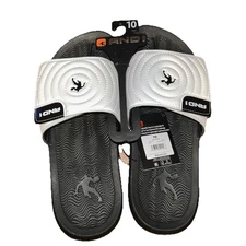 AND1 Men’s Athletic Adjustable Swirl Slide Sandals White Size 10
