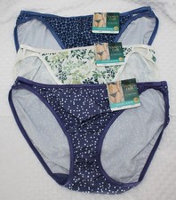 NWT set/3 VANITY FAIR ILLUMINATION STRING BIKINI 18108 DENIM DOT DEDICATED LEAF