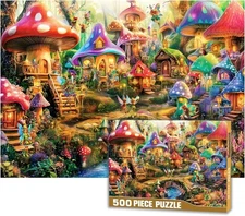 500 Pieces Jigsaw Puzzle for Adults Mushroom House 500 pieces, 
