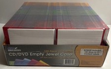 Vintage Jewel Cases Rainbow Colors CD DVD Slim Line Case 100 Pack NEW Sealed
