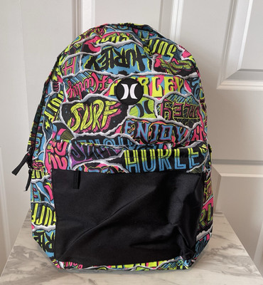Hurley Backpack Retro Multicolor Logo Surf Adjustable Straps 15'' NWT