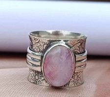 Pink Moonstone Solid 925 Sterling Silver Beautiful Handmade Ring All Size M1675