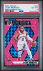 2024 PANINI MOSAIC PINK FLUORESCENT #284 JALEN BRUNSON 3/10 PSA 8
