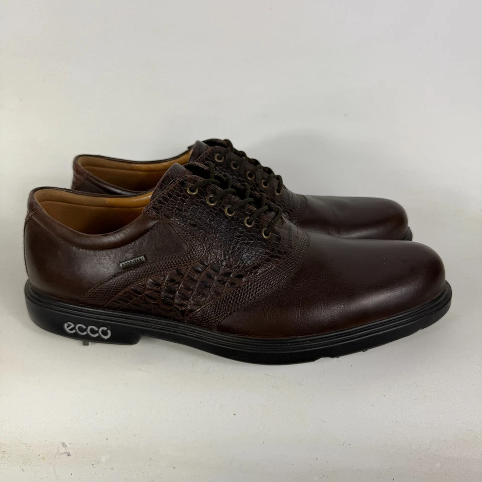 Zapatos de golf Ecco Gore-Tex para hombre 12 cuero marrón con cordones parte superior baja clásicos Foto 2 de 4