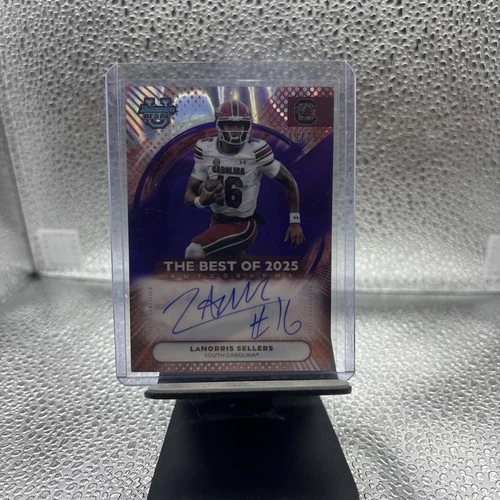 2025 Bowman Best University Football Purple Lava Refractor LaNorris Sellers #BOA-LS