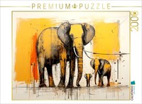 Calvendo Puzzle Elephant Family | 2000 Pieces, Finished Size 35.4 × 26.4 In (90