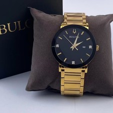 New w/box Bulova Futuro Modern 97D116 Black Diamond Dial Men's Quartz Watch 42mm