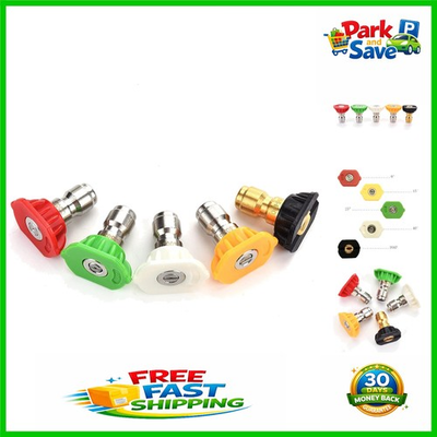 #ad Versatile 5 Pack Pressure Washer Nozzles 1 4 Inch Stainless Steel Durability $11.69