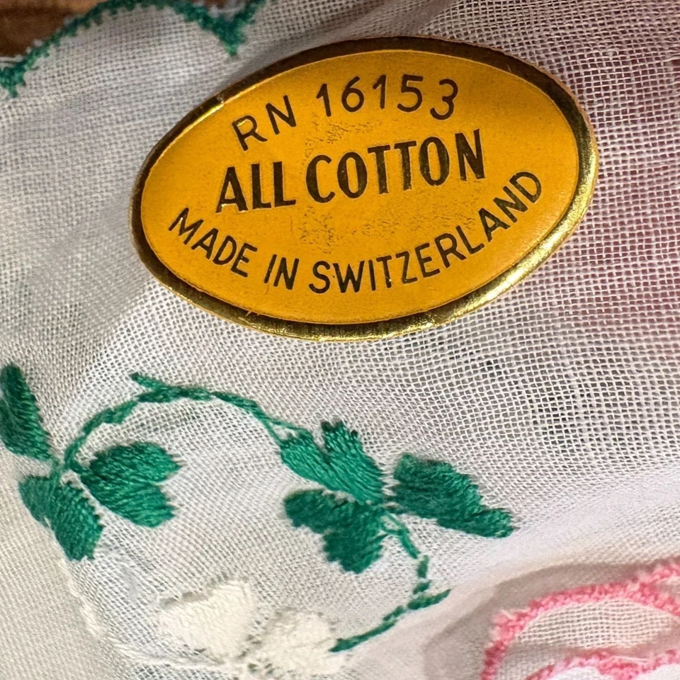 Lote De 14 Pañuelos Vintage Floral Y Bordado Algodón Colorido Foto 3 de 4