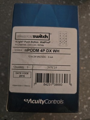 Acuity Controls nLight NPODM 4P DX WH Low Voltage Push-Button Wallpod BRAND NEW