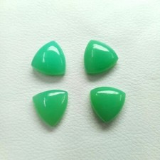 Wholesale Green Chrysoprase Trillion Cabochon 6mm For Making Loose Gemstone