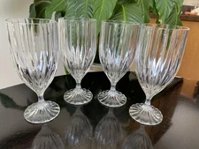 4 Mikasa Park Lane Crystal 12 Oz Iced Tea Goblets Glasses