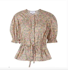 The Shirt Rochelle Behrens Kayla Cotton Blouse Top Summer Berries Nwt M