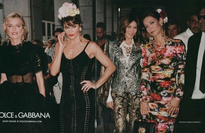 Dolce & Gabbana Magazine Print Ad Advert Helena Christensen Eva Herzigov 2p 2019