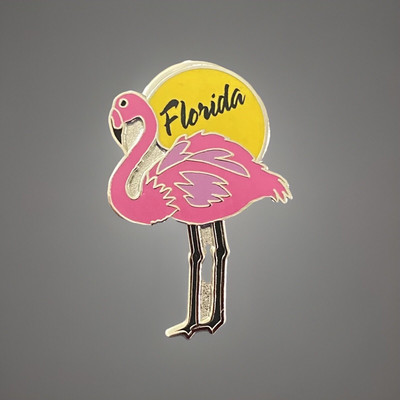 Florida Pink Flamingo Lapel Hat Pin PinBack Souvenir Badge Bird  C340