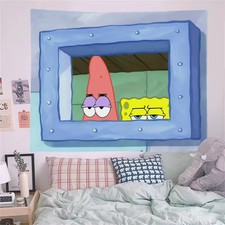pongeBob Patrick Tapestry Cartoon Wall Hanging Bedroom Room Decor Cloth 90x150cm