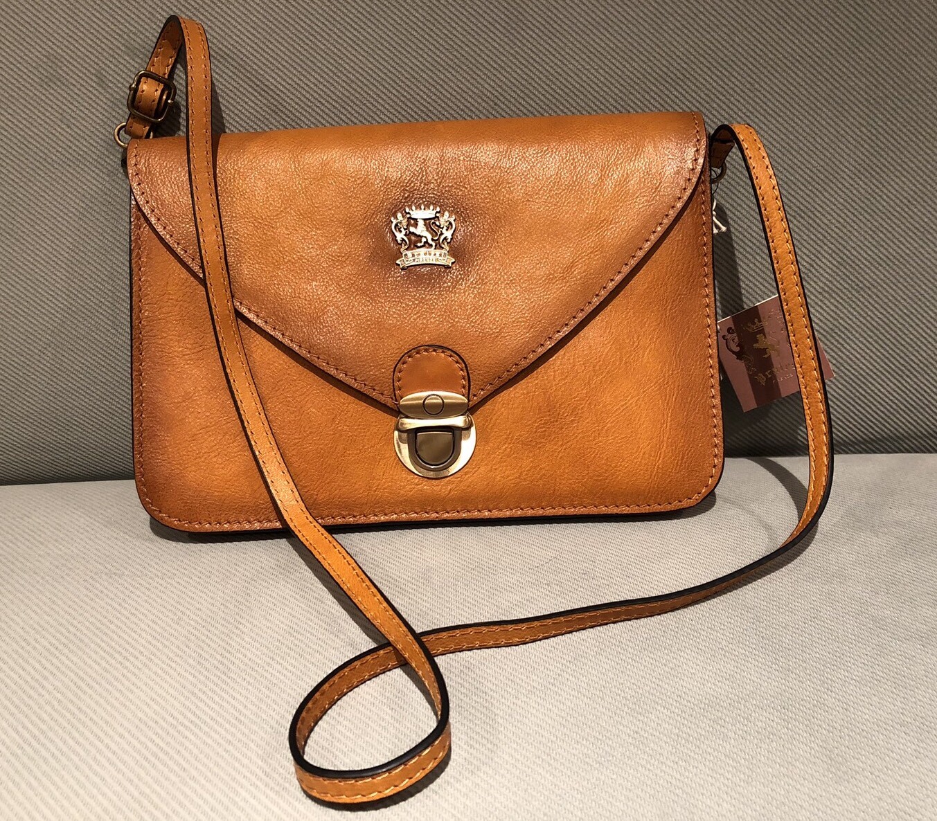New Pratesi Firenze BI 18 Made In Italy Leather Purse Crossbody So