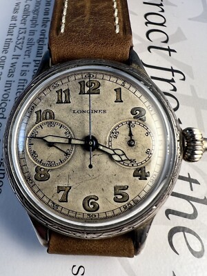 Longines Chronograph Monopusher 13.33Z Silver Case 1929 Original