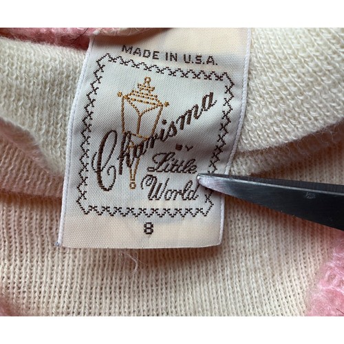 Vintage Charisma Girls Sz 8 Turtle neck Sweater pink Preppy made USA - Picture 3 of 10