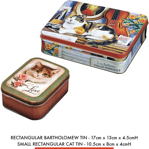 CAT TIN BOX Home Kitchen Pantry Biscuit Sweet Storage Trinket Tea Birthday Gift - Picture 7 of 16