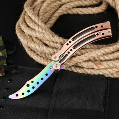 MARKENLOS CS GO Balisong Butterfly SKIN FADE Messer Skin Real Knife Striker Trainer