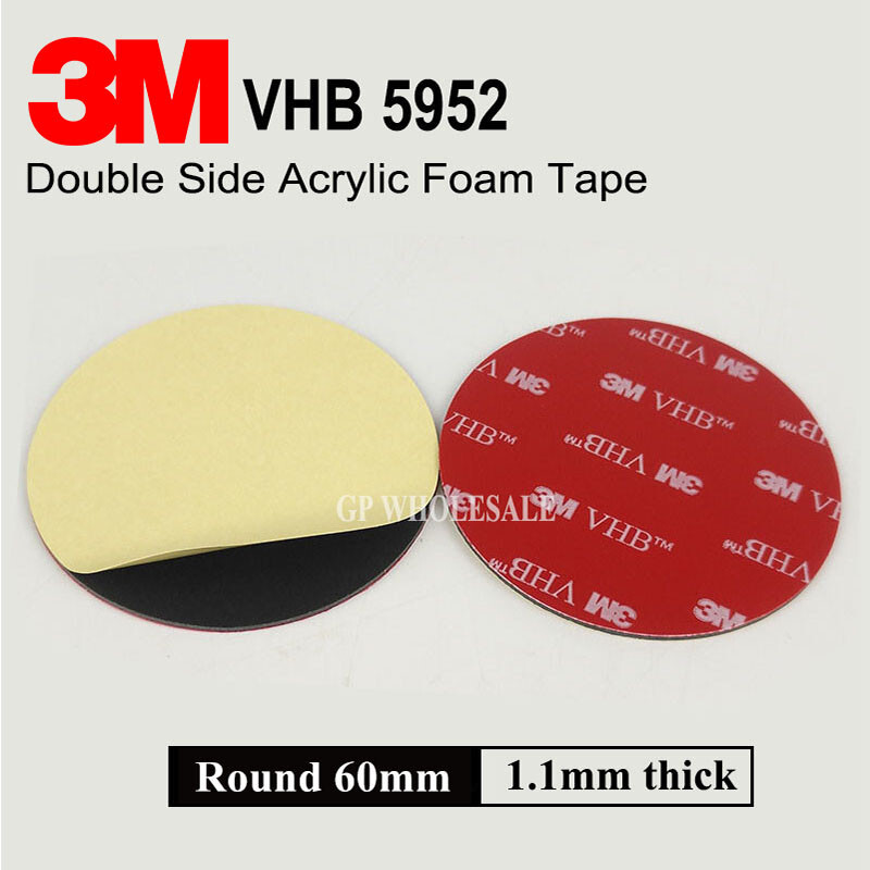 2x Perfect 60mm Round Double Sided 3M VHB Self Adhesive Sticky Pad Auto