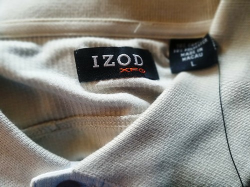 NEW -LARGE IZOD COOL XFG X-TREME FUNCTION QUALITY GOLF POLO SHIRT - Light Sand - Picture 2 of 2