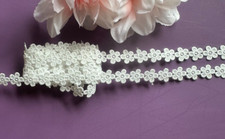 5/8 inch wide white embroidered trim ribbon price per yard