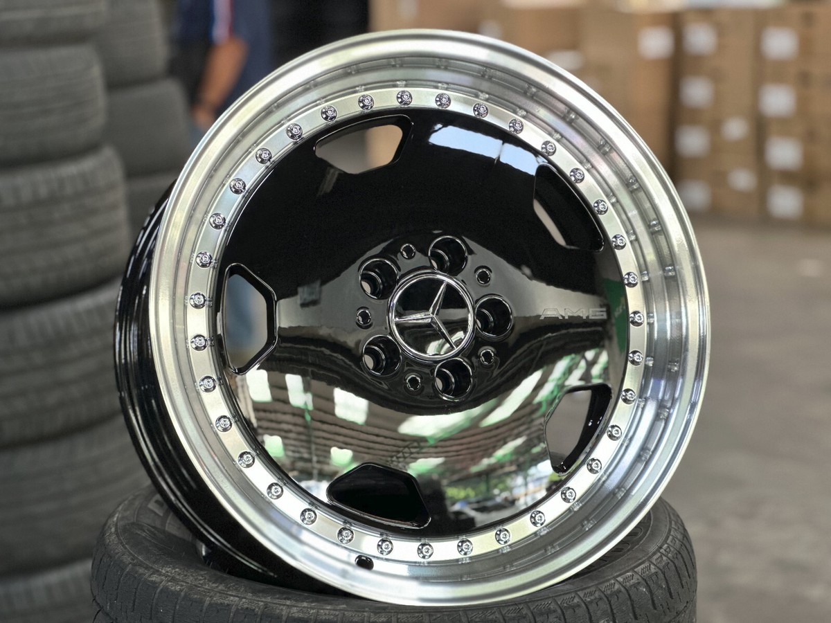 New 18x8.5J Aero Classic Mercedes Black (4 Wheel) 5x112 W210 W211