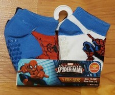 Marvel Ultimate Spider-Man 4 Pack Grippy Socks NIP Size 12-24Mo Shoe Size 3-5