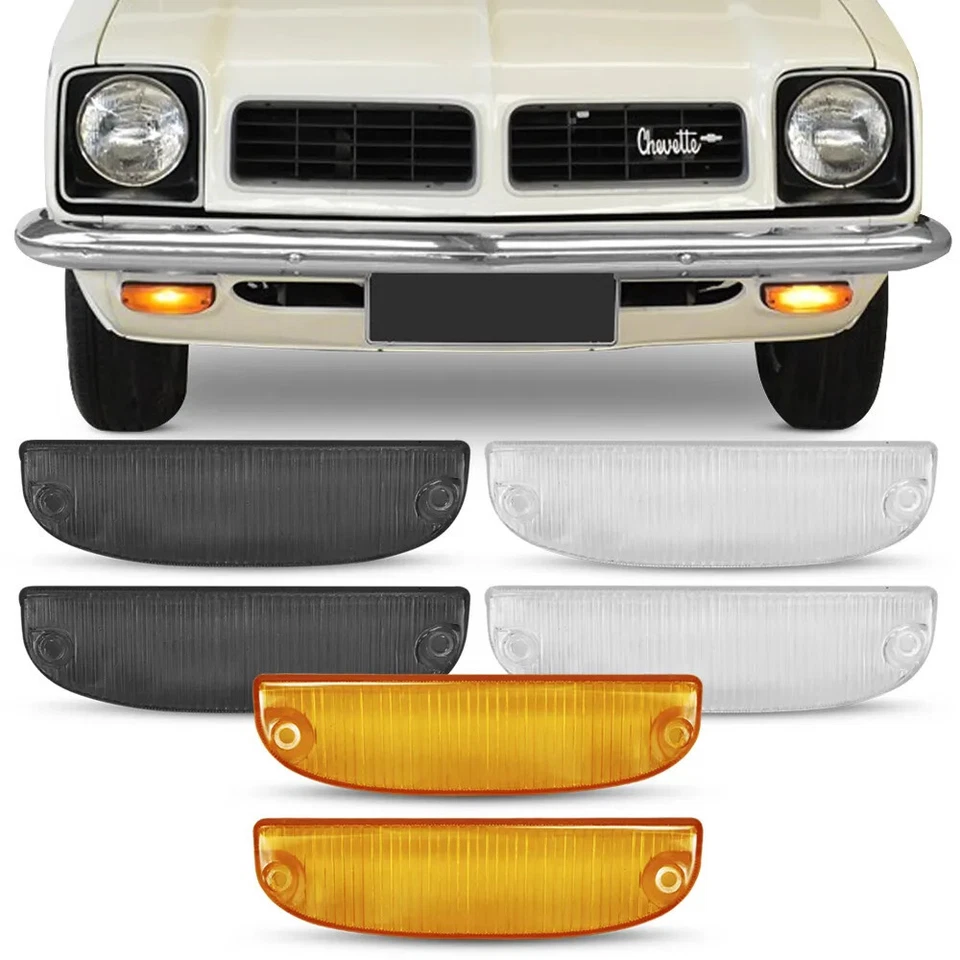 Juego de lentes de señal de giro delantera par oscuro Chevrolet Chevette 1973-1982 Kadett Foto 4 de 4
