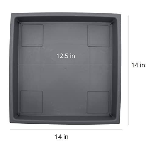 The HC Companies 14 Inch Accent Square Plastic Plant Saucer- tray. - Picture 4 of 6