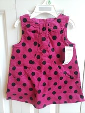 GYMBOREE GIRL PURPLE POLKA DOT VELOUR JUMPER DRESS 6 12 MO NWT