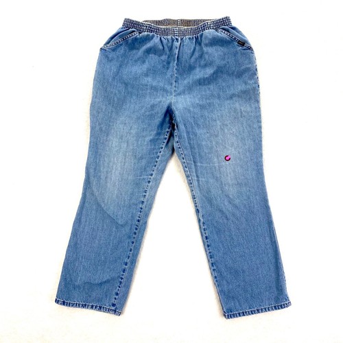 VINTAGE Chic Women Blue Cotton Pull-On 